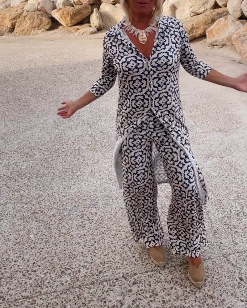 Amalia | Vintage Two-Piece Printed Set