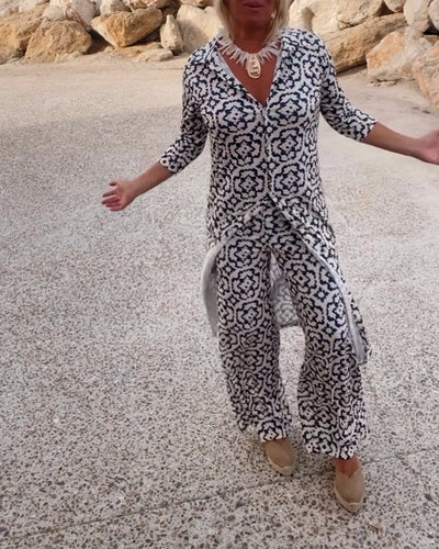 Amalia | Vintage Two-Piece Printed Set